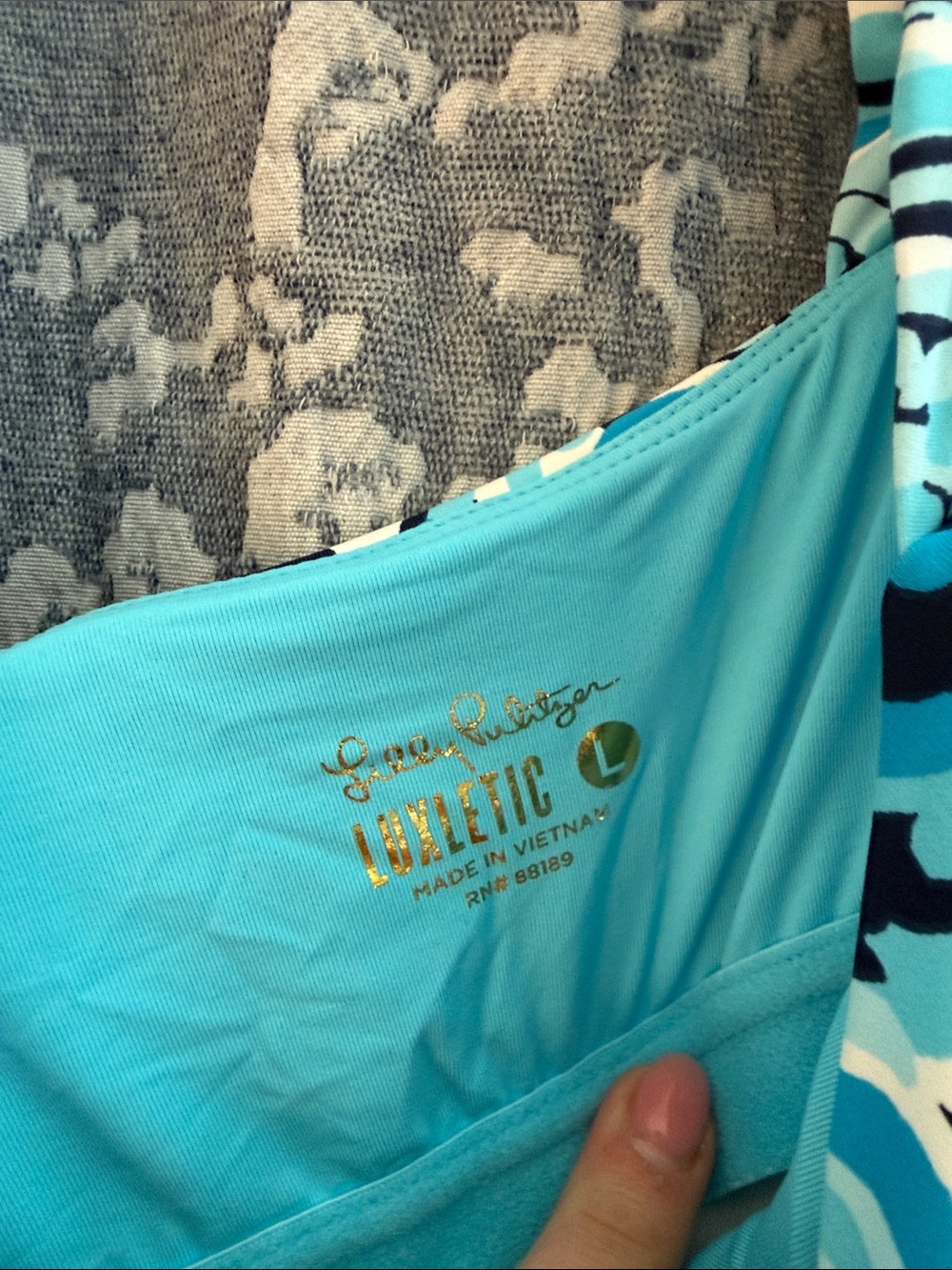Lilly Pulitzer Turquoise and Navy Swirl Sleeveless Shift - Picture 2 of 5